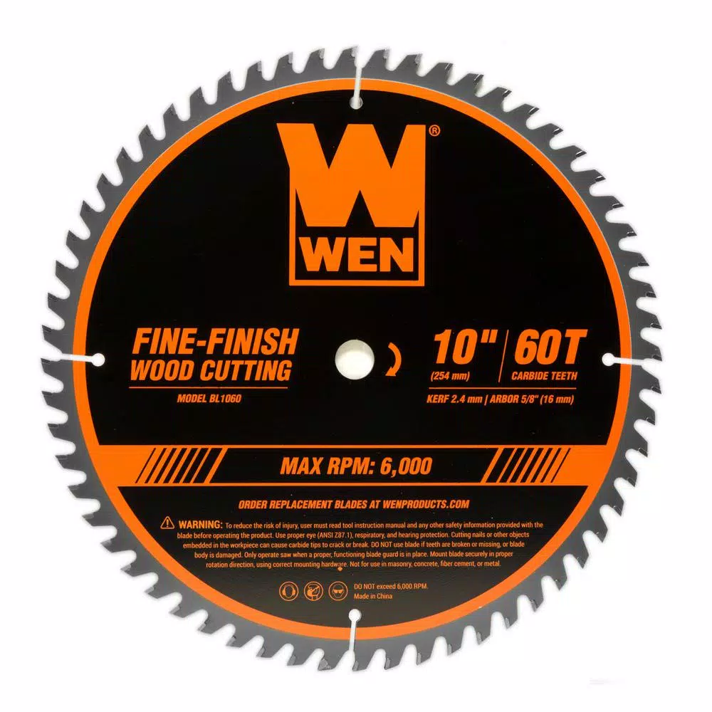 WEN 10 in. Carbide-Tipped Woodworking Saw Blade Set, 32-Tooth & 60-Tooth (2-Pack)
