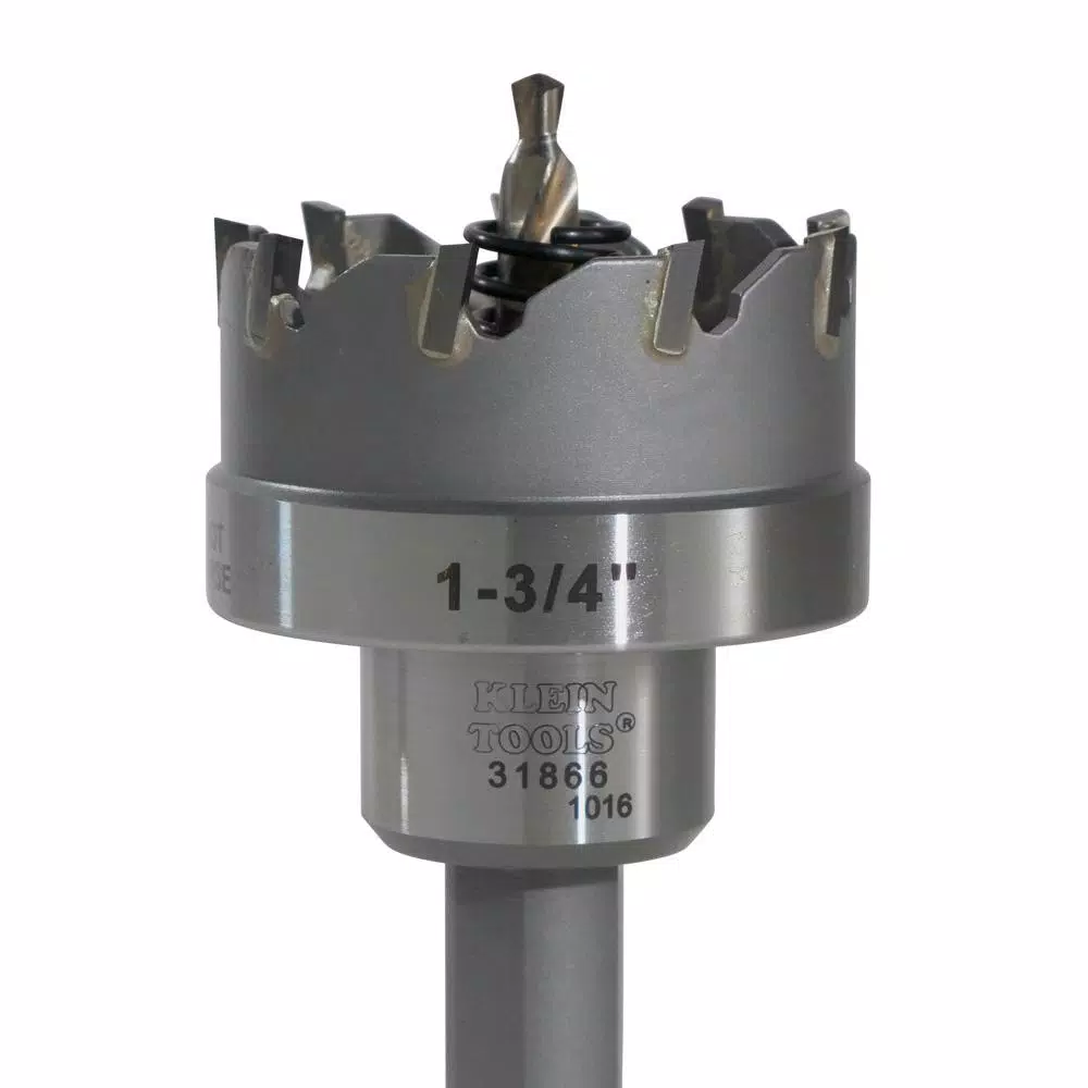 Klein Tools 1-3/4 in. Carbide Hole Cutter with Hex Shank and Integrated Flange