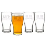 Cathy's Concepts Beer Merry Etched Glass Christmas Pilsner Glasses, 19 oz Set of 4 thumbnail 3