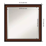 Amanti Art Cyprus 23 in. W x 23.12 in. H Square Beveled Edge Wood Bathroom Vanity Mirror, Dark Brown Walnut thumbnail 5
