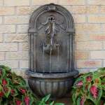 Sunnydaze Decor Florence Florentine Stone Electric Outdoor Wall Fountain, Gold thumbnail 2