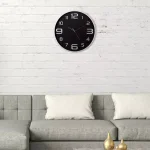 Pinnacle Silver and Black 18-Inch Round Wall Clock with Silent Mechanism thumbnail 1