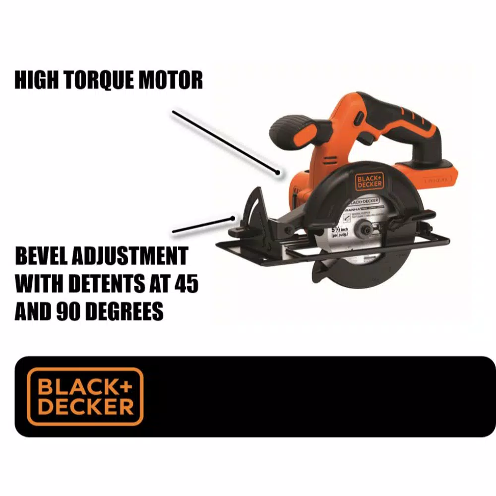 BLACK+DECKER BLACK & DECKER 20V MAX Lithium-Ion Cordless 5-1/2 in. Circular Saw (Tool Only)