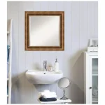 Amanti Art Manhattan Bronze 25.38 in. x 25.38 in. Square Wood Framed Bathroom Vanity Mirror thumbnail 6