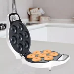 Chef Buddy 750W Mini Donut Maker, Nonstick Electric Dessert Specialty Appliance, White thumbnail 2