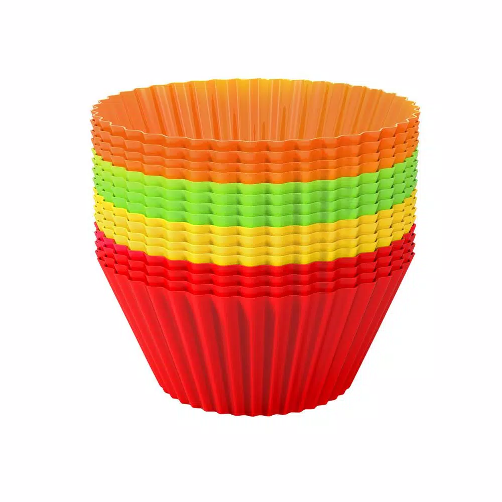 Chef Buddy Silicone Cupcake Liners, 24-Pack Reusable Baking Cups