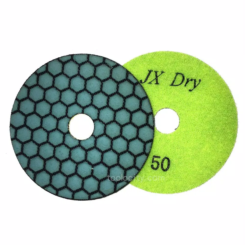 Unbranded JX 4 in. Dry Diamond Polishing Pads Set, 8-Piece Grit Range with White Buff