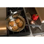 CookCraft by Candace 1.25 qt. Tri-Ply Stainless Steel Saute Pan with Patented Latch Glass Lid thumbnail 6