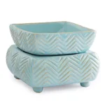 Candle Warmers Etc 5.2 in. Chevron 2-in-1 Classic Fragrance Warmer - Sky Blue Reactive Glaze thumbnail 1