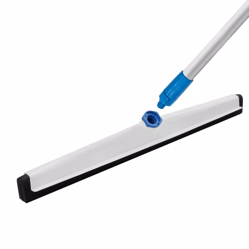 Unger 22 in. Foam Rubber Floor Squeegee with Lightweight Plastic Base, Threaded Connection