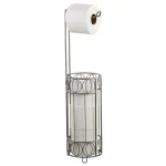 Home Basics Seville Freestanding Toilet Paper Holder with Storage Base in Satin Nickel thumbnail 1
