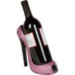 Trademark Innovations Pink High Heel Wine Bottle Holder - Glam Tabletop Decor thumbnail 2