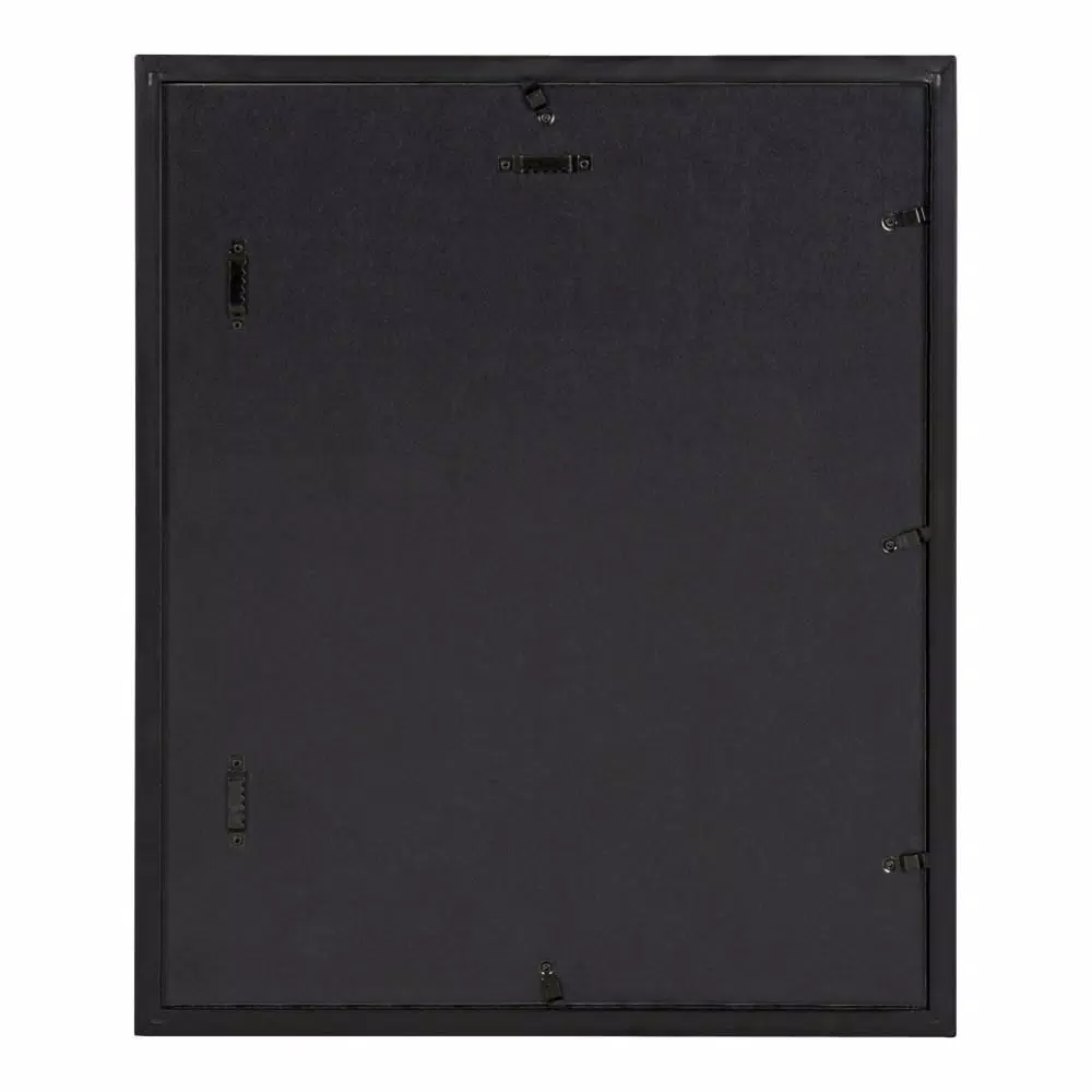 DesignOvation Gallery 13 x 16 in. Black Wood Picture Frame with White Mat for 8 x 10 in. Photos
