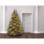 National Tree Company 7.5 ft. Carolina Pine Prelit Artificial Christmas Tree with 750 Clear Lights and Flocked Cones thumbnail 4