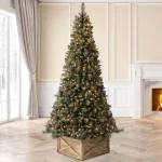 Glitzhome 22.09 in. Natural Wooden Tree Collar - Rustic Farmhouse Christmas Tree Box thumbnail 2