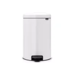 Brabantia Icon 5.3 Gal. White Steel Step-On Trash Can with Soft-Close Lid thumbnail 1