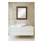 Amanti Art Cyprus 20.75 in. W x 24.75 in. H Rectangular Beveled Edge Wood Framed Bathroom Vanity Mirror, Walnut thumbnail 1