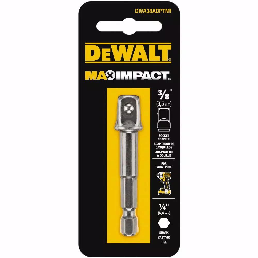 DEWALT MAX Impact 1/4 in. Hex to 3/8 in. Socket Adapter