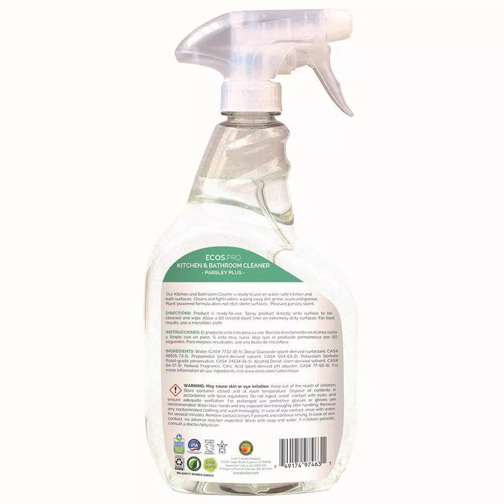 ECOS Pro Parsley Plus All-Purpose Kitchen & Bathroom Cleaner, 32 oz. Trigger Spray
