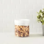 Home Basics 0.9 L Twist 'N Lock Air-Tight White Round Plastic Canister thumbnail 5