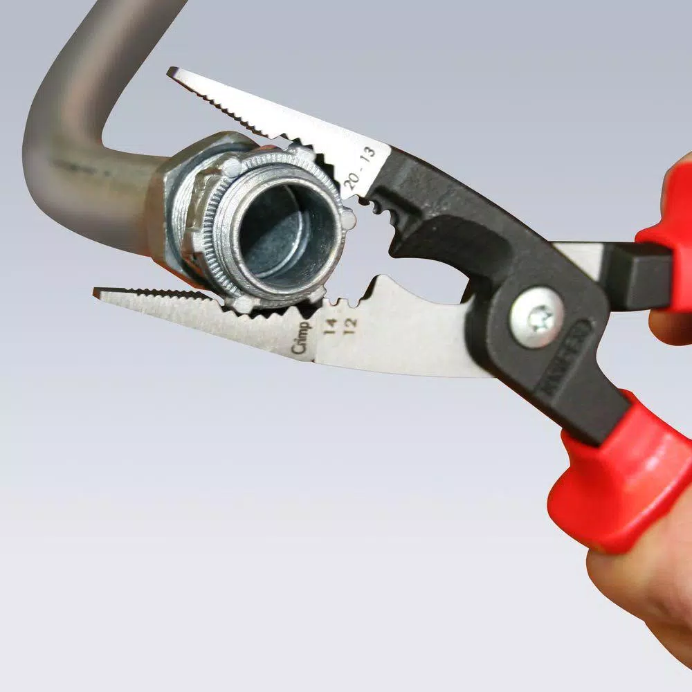 KNIPEX 8 in. Insulated Electrical Installation Pliers, 6-in-1 Multifunctional Tool