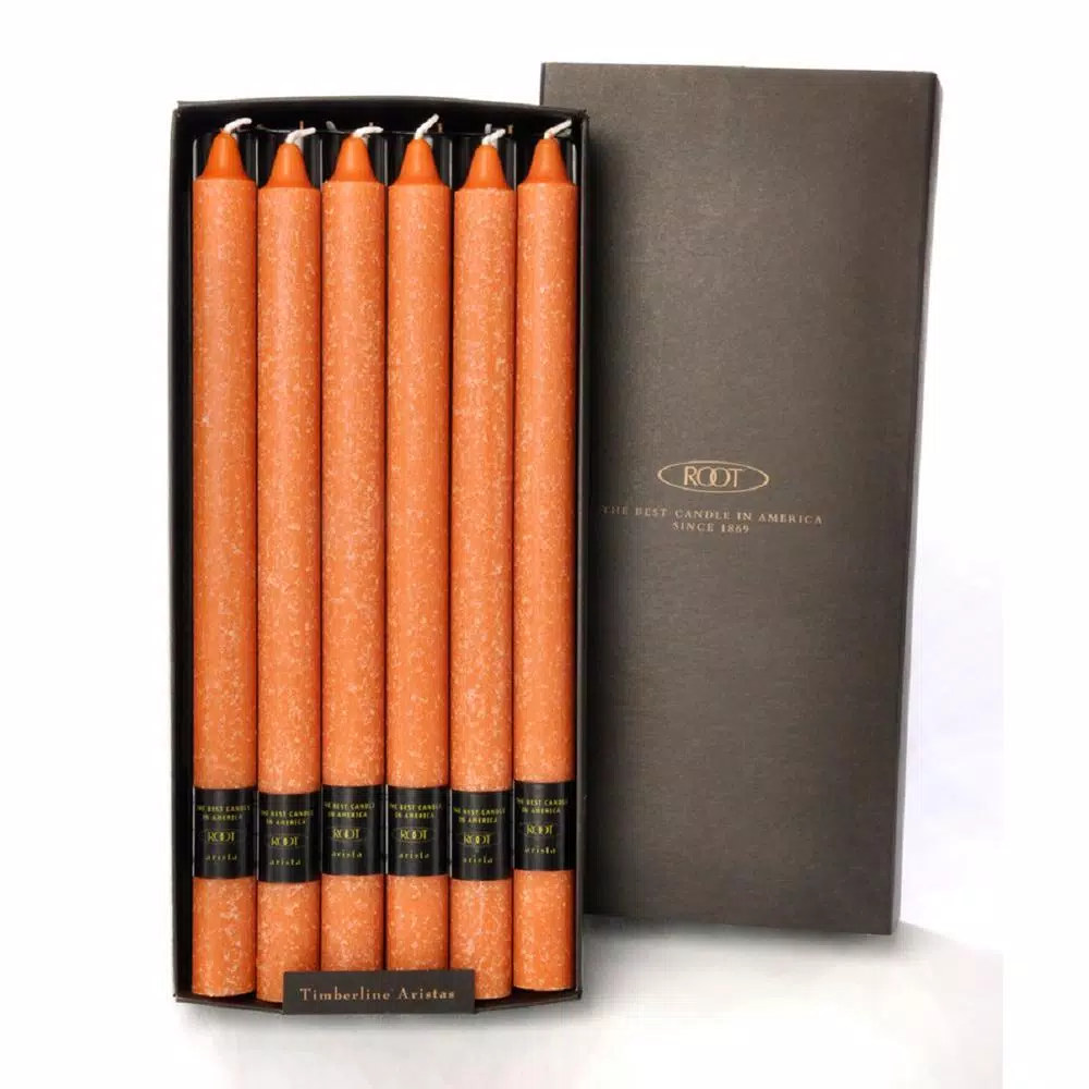 ROOT CANDLES A.I. Root 12 in. Timberline Arista Rust Taper Candles, Beeswax Enriched, Box of 12