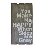 Unbranded Boulder Innovations "You Make Me Happy" 18 x 36 in. Printed Wood Wall Art Sign thumbnail 2