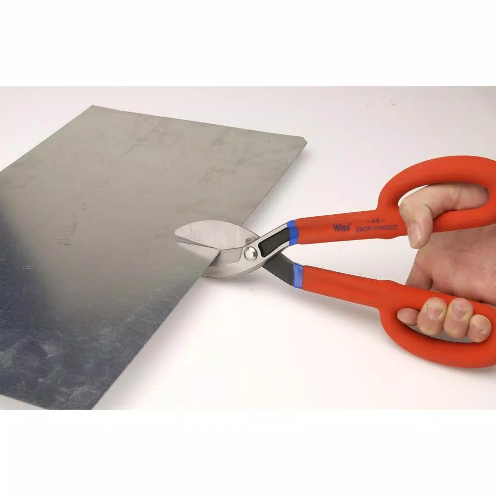 Wiss 12.5 in. Straight-Cut Tin Snips with Cushion Grip