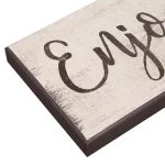 Pinnacle Enjoy The Little Things Rustic Wood Sign - Farmhouse Floral Wall Art thumbnail 4