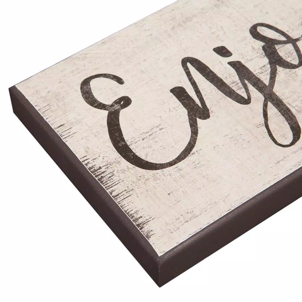 Pinnacle Enjoy The Little Things Rustic Wood Sign - Farmhouse Floral Wall Art