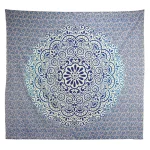 WallPops Zahra Purple Floral Medallion Wall Tapestry - Bohemian Cotton Wall Hanging thumbnail 2