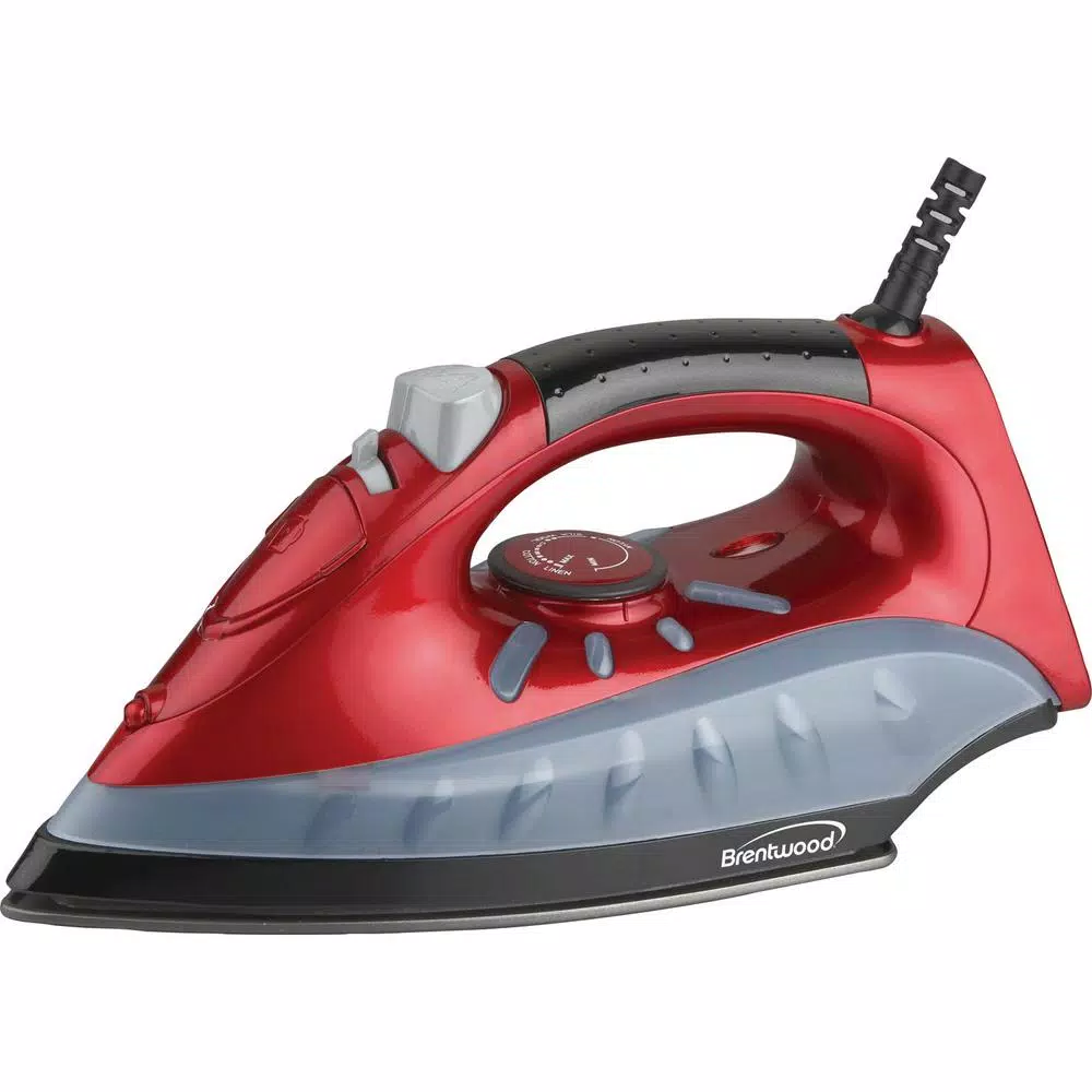 Brentwood Appliances MPI-61 Full-Size Nonstick Steam Iron, 1200W, Red