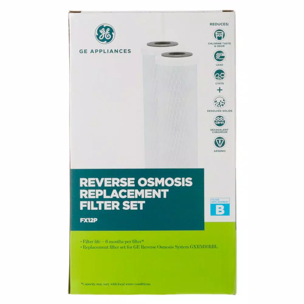 GE Reverse Osmosis Replacement Filter Set, 2-Pack - Compatible with GXRM10GBL, GXRV10, PNRV12