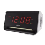 Equity by La Crosse 5.5 in. x 3.15 in. LED Digital Alarm Clock with Bluetooth Speaker and USB Charging Port - Red thumbnail 1