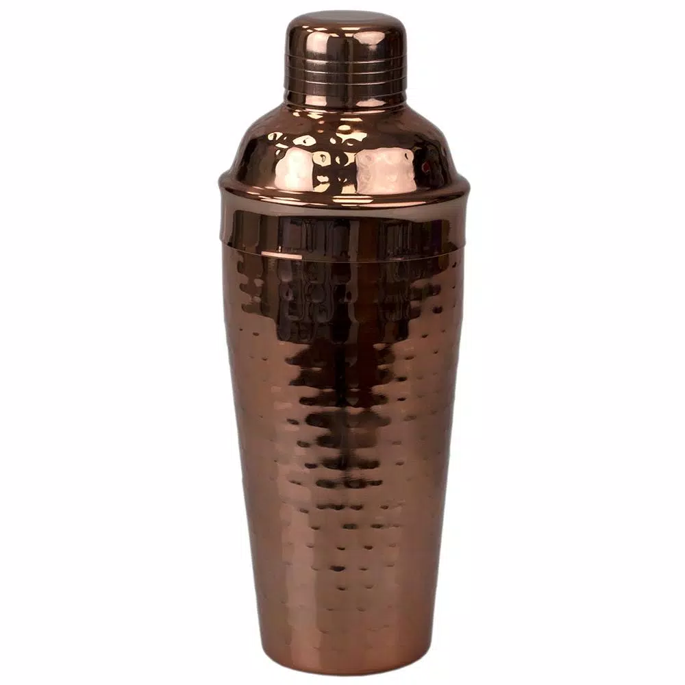 Unbranded Hammered Copper Stainless Steel Cocktail Shaker, 750 ml