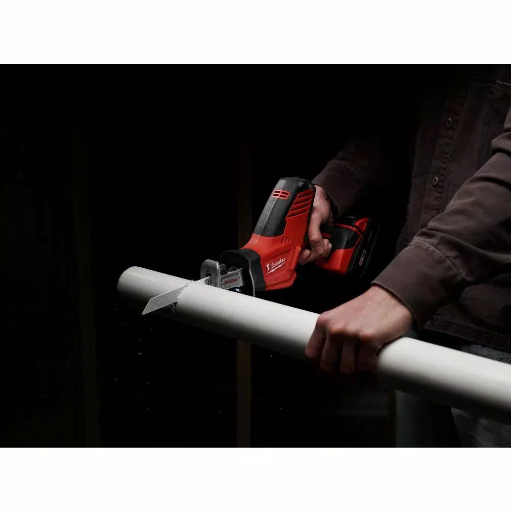 Milwaukee M18 18V Lithium-Ion Cordless Hackzall Reciprocating Saw with Carbide Metal Cutting Blade