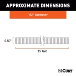 CURT 1/2" Convoluted Slit Loom Tubing, 25ft Black Wire Conduit thumbnail 6
