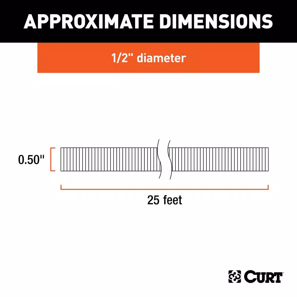 CURT 1/2" Convoluted Slit Loom Tubing, 25ft Black Wire Conduit