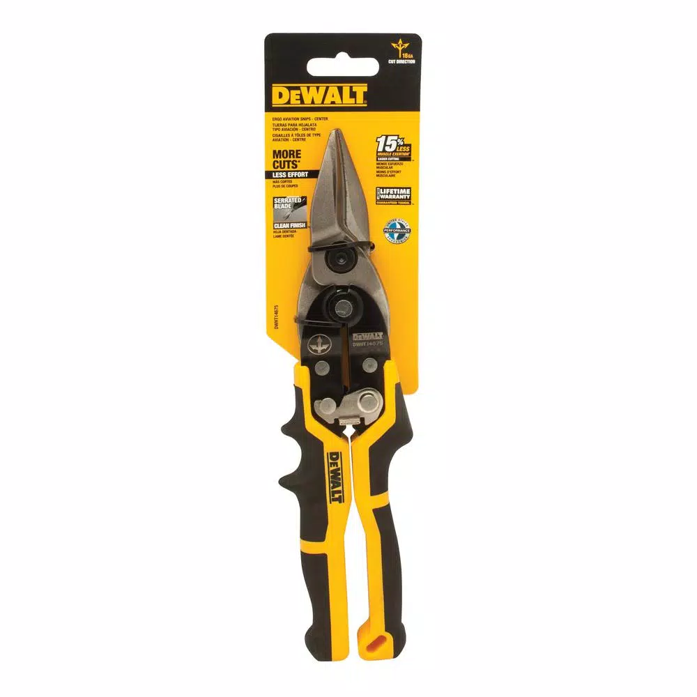 DEWALT 10.1 in. Straight-Cut Aviation Snip with Ergo Design