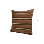 3R Studios Multicolor Striped Kilim Jute and Wool Blend 18 in. x 18 in. Throw Pillow thumbnail 3