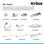 KRAUS Elie Double Robe and Towel Hook, Solid Brass, Chrome thumbnail 7