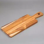 Creative Home Teak Wood Serving Cheese Paddle Board, 14-Inch Natural Edge Rustic Wood Board thumbnail 2