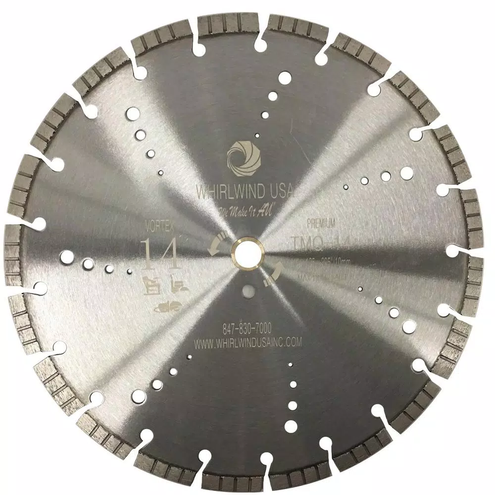 Whirlwind USA 14 in. Vortex Turbo Segmented Diamond Blade for Concrete, Stone & Masonry
