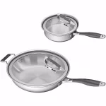 CookCraft by Candace 4-Piece Tri-Ply Stainless Steel Cookware Set with Patented Latch Lids thumbnail 1
