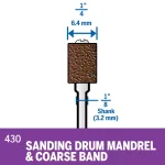 Dremel 1/4-Inch Rotary Tool Sanding Drum, 60-Grit Aluminum Oxide Sanding Band with 1/8-Inch Shank thumbnail 3
