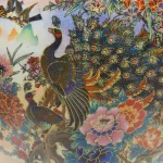 Unbranded Oriental Furniture 18 in. Rose Medallion Satsuma Peacock Porcelain Temple Jar thumbnail 4