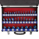 Stalwart 35-Piece Carbide Tipped Router Bit Set with Aluminum Carrying Case thumbnail 4