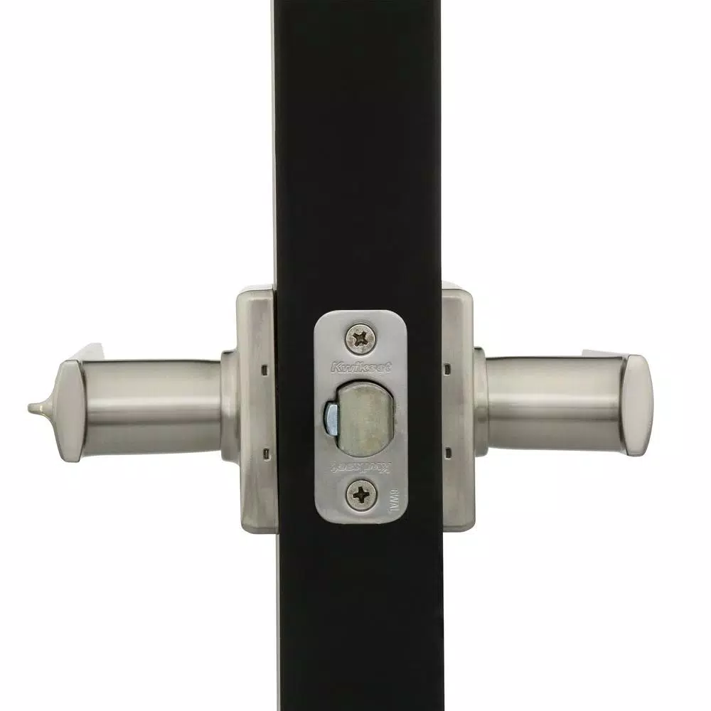 Kwikset Vedani Satin Nickel Square Exterior Entry Door Lever with SmartKey Security