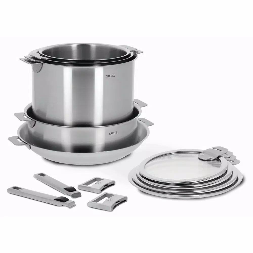 Cristel Strate 13-Piece Stainless Steel Cookware Set with Detachable Handles