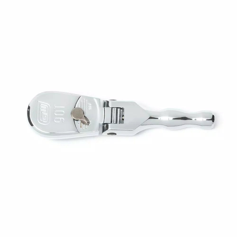 GearWrench 3/8 in. Drive 90-Tooth Stubby Flex Head Teardrop Ratchet, 5 in.